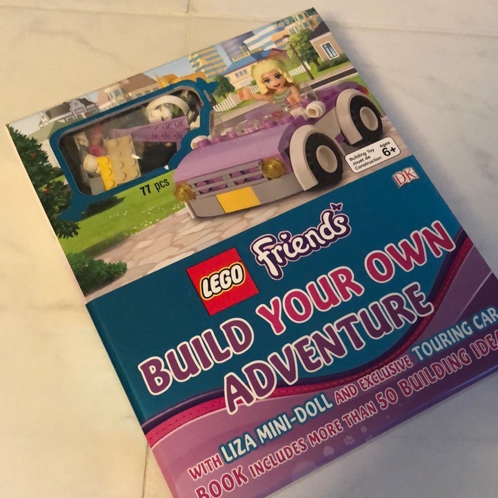 Lego friend book and Lego car building kit. Never used!Build your own adventure